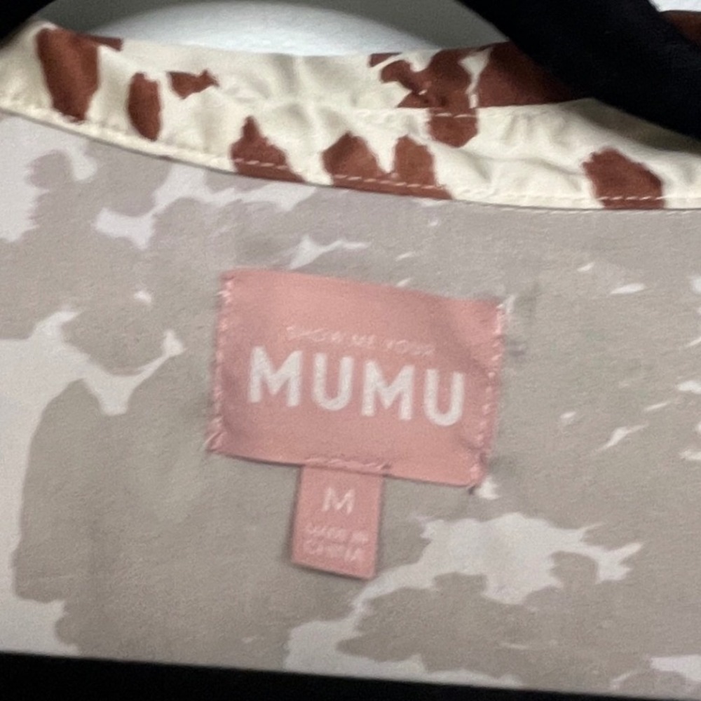 Show Me Your Mumu Overslept PJ Set Brown White Holy Cow Print Satin Cowgirl M - Picture 8 of 14